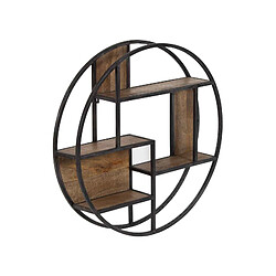 BOIS & CHIFFONS Etagere bois metal ronde | Manguier Stockholm