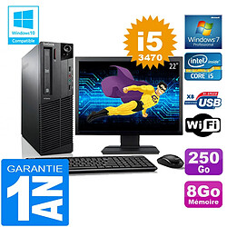 PC Lenovo M92p SFF Core I5-3470 Ram 8Go Disque 250 Go Wifi W7 Ecran 22" · Occasion 