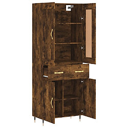 Avis vidaXL Buffet haut Chêne fumé 69,5x34x180 cm Bois d'ingénierie