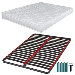 Ebac Matelas mousse + Sommier C39 140x190 Montana - Hauteur 18 cm - Soutien équilibré