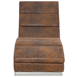 Acheter vidaXL Chaise longue Marron Similicuir daim