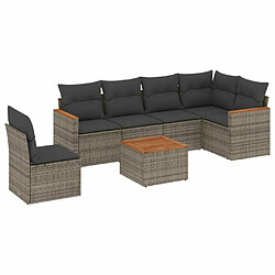 Maison Chic Salon de jardin avec coussins 7 pcs, Ensemble Tables et chaises de jardin, gris résine tressée -GKD990371