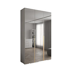 Abiks Meble Inova 1 Armoire avec miroir et portes battantes 236,7/150/47 3 Portes (bianco/d’oro)