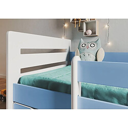 Lit bleu de Tom avec un tiroir sans matelas 140/80