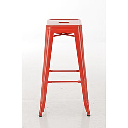 Decoshop26 Lot de 2 tabourets de bar style industriel en métal avec repose-pieds rouge TDB10117