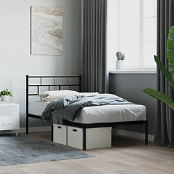 Maison Chic Lit adulte - Cadre de lit métal avec tête de lit,Structure du lit Contemporain pour chambre noir 100x190 cm -MN28018