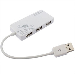 Wewoo Hub USB 2.0 blanc 4 Ports USB 2.0 HUB, Plug and Play,