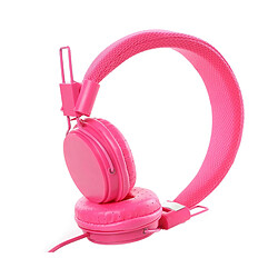 LUUCOZK EP05 Casque filaire 3,5 mm Casque de jeu stéréo haute fidélité pour ordinateur - Rose rouge 