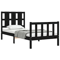 Avis vidaXL Cadre de lit sans matelas noir 90x190 cm bois de pin massif