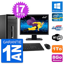 PC Tour HP 400 G1 Ecran 22" Intel i7-4770 RAM 8Go Disque Dur 1To Windows 10 Wifi · Occasion 