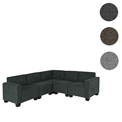 Mendler Modular Sofa-System Ensemble de canapés Lyon 5, tissu/textile ~ gris anthracite 