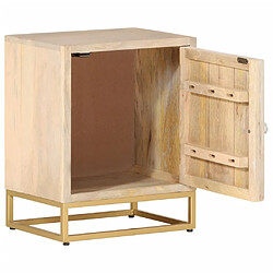 Maison Chic Table de chevet, Table de Nuit, Meuble de Rangement 40x30x50 cm bois massif manguier et fer