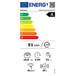 Lave-linge hublot 10kg 1400 tours/min blanc - EW6F5120WA - ELECTROLUX