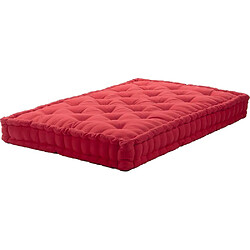 Jardindeco Coussin de palette en coton coloré 120 x 80 cm rouge.