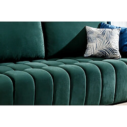 Acheter VENESETTI Canapé 3 places convertible et espace de rangement - Vert - en tissu velours de qualité luxe, LAZIO