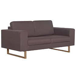 vidaXL Canapé à 2 places tissu taupe