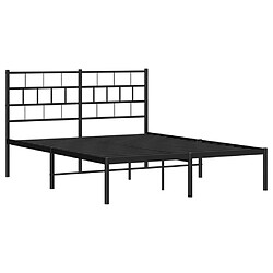 Acheter Maison Chic Lit adulte - Cadre de lit métal avec tête de lit,Structure du lit Contemporain pour chambre noir 140x200 cm -MN29599