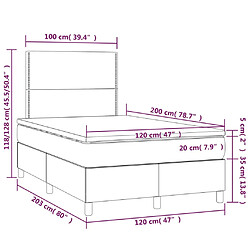 vidaXL Sommier à lattes de lit et matelas Bleu foncé 120x200cm Velours pas cher