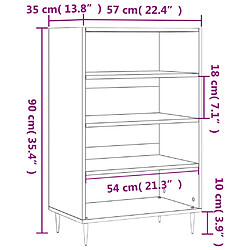 vidaXL Buffet haut blanc brillant 57x35x90 cm bois d'ingénierie pas cher