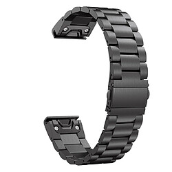 Avis Wewoo Bracelet pour montre connectée Garmin 5 de en acier inoxydable à trois perles de 20 mm noir