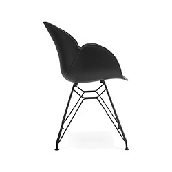 Avis Mes Lot de 2 fauteuils design noir piétement métal noir- UMILA