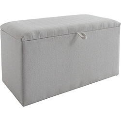 Vivenla Banc bout de lit coffre avec rangement coloris gris blanc en tissu L. 80 x P. 41 x H. 45 cm collection LONDON