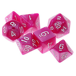 7pcs dés polyédriques pour des donjons et dragons dés jeux de fête rose pas cher