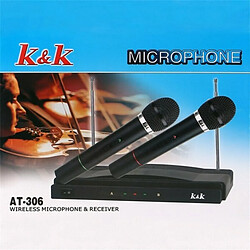 Tradex KIT DE MICROPHONE SANS FIL PROFESSIONNEL AVEC COMMANDE VHF A DEUX CANAUX At-306 Kit De Microphone Sans Fil Professionnel Avec Commande Vhf A Deux Canaux