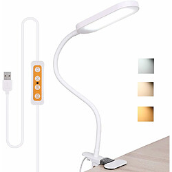 Vendos85 Lampe de Bureau Flexible à Pince blanc