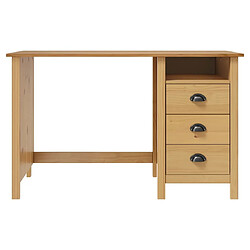 Maison Chic Bureau solide,Table de travail,Bureau d'ordinateur Hill avec 3 tiroirs 120x50x74 cm Pin solide -GKD74109