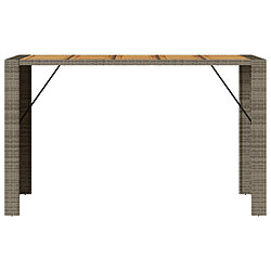 Acheter vidaXL Table de bar de jardin et dessus en bois acacia résine tressée