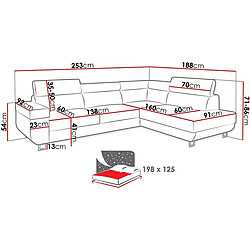 Avis Palozi Sofa Canapé d'angle Gauche Fonti en velours côtelé - 5 places - Gris