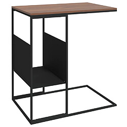 vidaXL Table d'appoint Noir 55x36x59,5 cm Bois d'ingénierie