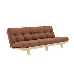 Inside 75 Banquette convertible futon LEAN pin coloris brun argile couchage 130*190 cm. 