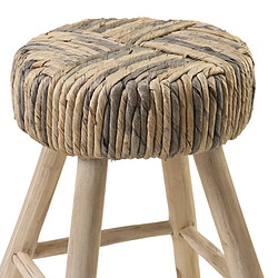 Avis Meubletmoi Tabouret/Table d'appoint artisanal en bois de teck et tressage - TRESA