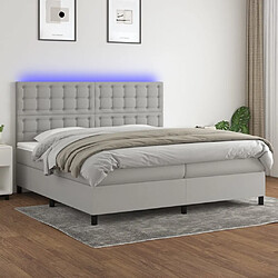 Sommier à lattes,Cadre à lattes de lit et matelas et LED pour Adulte Gris clair 200x200 cm -MN81816