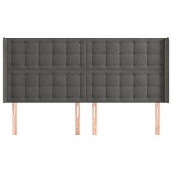 Avis Maison Chic Tête de lit scandinave avec oreilles,meuble de chambre Gris foncé 163x16x118/128 cm Velours -MN19725