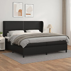 Maison Chic Structures de lit + matelas,Lit à sommier tapissier avec matelas Noir 200x200 cm Similicuir -MN71044