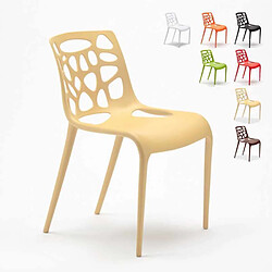 Ahd Amazing Home Design Chaise en polypropylène anti-uv design moderne Gelateria salle à manger et bar café Connubia, Couleur: Beige