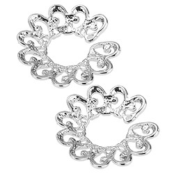 2 Paires Non-Piercing Bijoux de Seins, Cache-tétons Nipples Strass Cercle en Acier Inoxydable Argenté Cristal Fleur Réglable