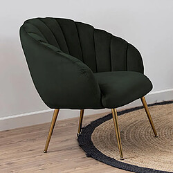 Mes Fauteuil 76x76x81 cm en tissu velours vert foncé 