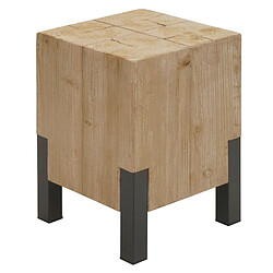 Mendler Tabouret HWC-L76, tabouret en bois, Industrial Métal massif-bois certifié MVG, naturel