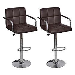 vidaXL Tabourets de bar 2 pcs marron similicuir