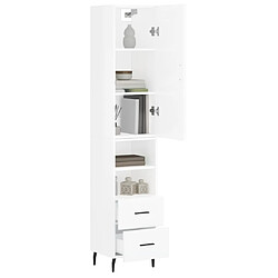 Avis Maison Chic Buffet,Meuble de Rangement,commode pour salon,Cuisine Blanc brillant 34,5x34x180 cm Bois d'ingénierie -MN62078