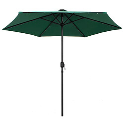 vidaXL Parasol de jardin avec lumières LED et mât en aluminium vert