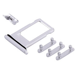 Acheter Wewoo Pour iPhone 8 Plateau de argent la carte + Touche de contrôle du volume + Bouton d'alimentation + de vibreur interrupteur muet pièce détachée