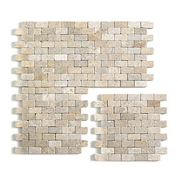 Pegane Carrelage de mosaïque (Boite de 1m²) / Plaque mosaïque mur et sol en marbre naturel coloris beige mat - 30 x 30 cm