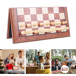 Jeu d'échecs, 15 "x 15" Pliant Magnétique En Bois Standard Jeu D'échecs Conseil Ensemble avec En Bois Pièces Artisanales et Échecs de Stockage slots pas cher