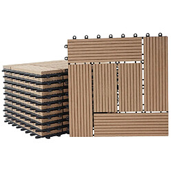 Decoshop26 Dalles de terrasse aspect bois en WPC 30x30cm clipsable 1m² balcon jardin extérieur 04_0005499 