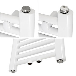 Avis ECD Germany Radiateur Design Sahara Non Electrique - 400 x 1500 mm - Blanc - Connexion Central - avec Kit de Raccordement au Sol et Thermostat - Forme Courbé - Sèche-Serviettes pour Salle de Bain